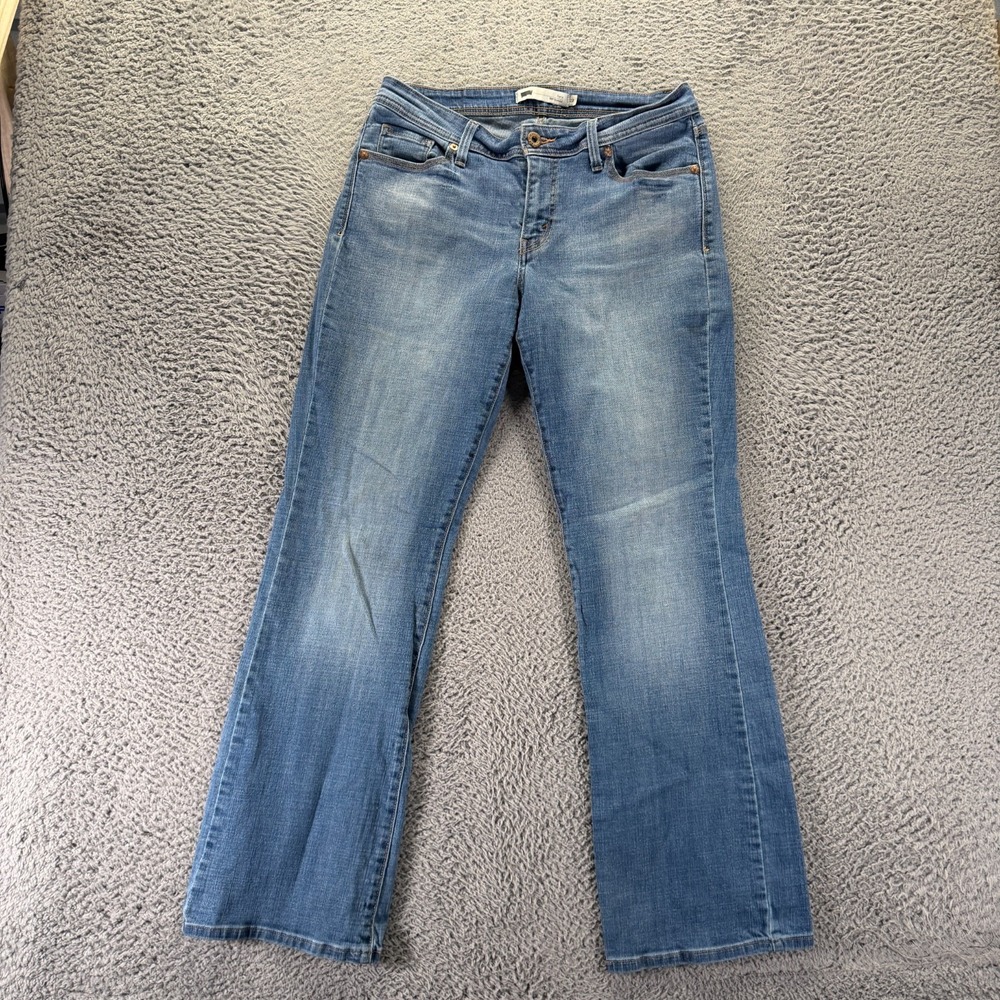 Levi's 529 Jeans Womens 12 Blue Cotton Denim Bootcut Leg Curvy Faded Stretch